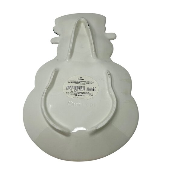 Holiday Snowman Ceramic Serving Plate With Cardinal‎ & Scarf - Picture 2 of 4